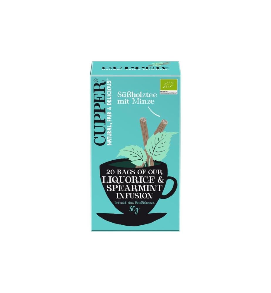 Cupper - Sachet de thé Bio Thé de réglisse à la menthe 20 pièces
