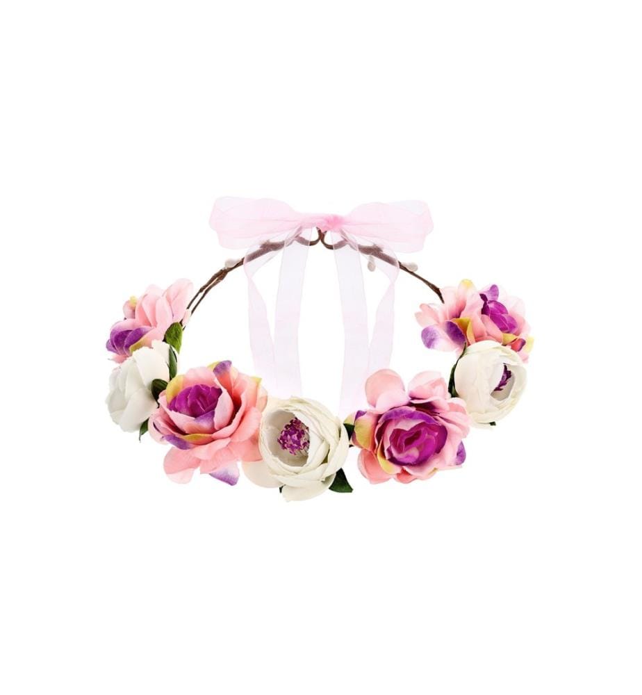 PARTYDECO - Accessoires de mariage Couronne florale 17 cm, multicolore