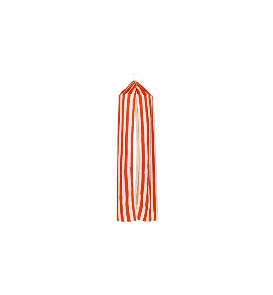 PARTYDECO - Accessoires de fête Baldaquin de cirque, 60 x 232 cm, rouge / blanc