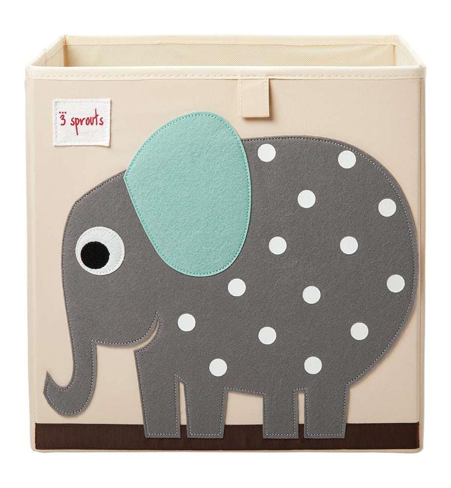 Coffre à jouets Eléphant - Crème et Gris