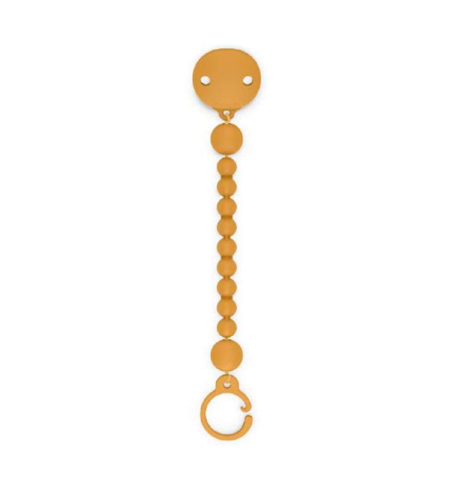 Attache-sucette silicone moutarde