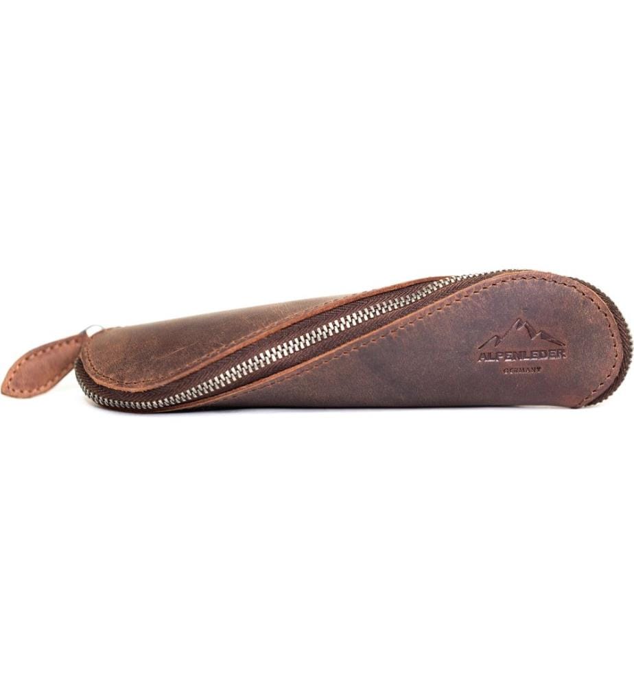ALPENLEDER - Étui à crayons Drahdi, cuir, bourgogne