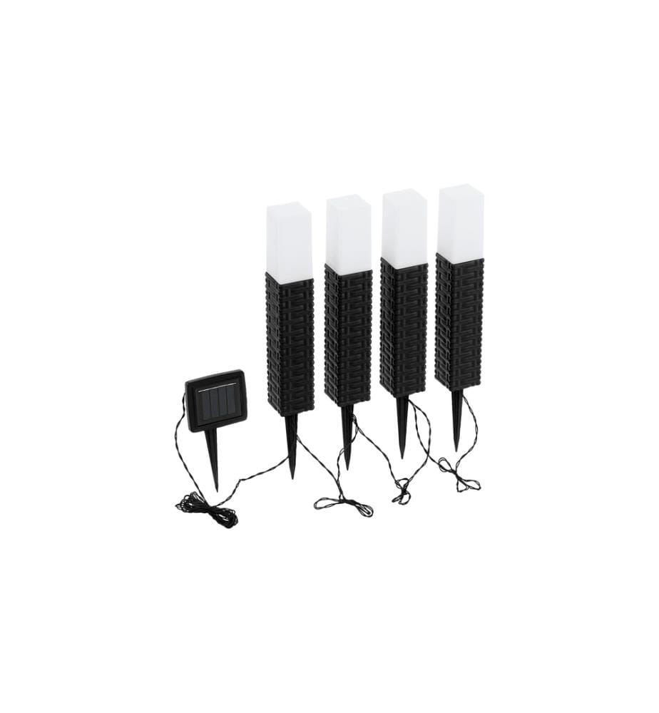 EGLO - Leuchten Éclairage de jardin Rotin à broche solaire ensemble de 4
