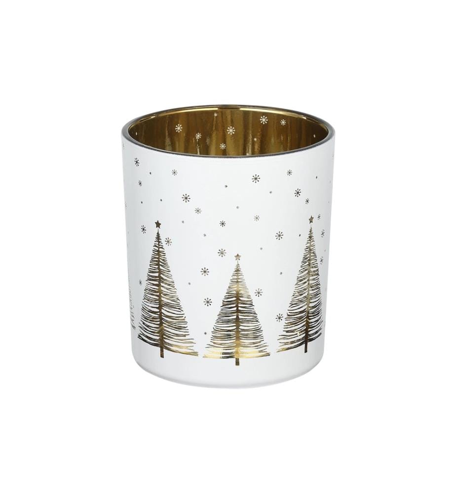 EGLO - Photophore de Noël Lukut Ø 8,8 cm, Doré/Blanc
