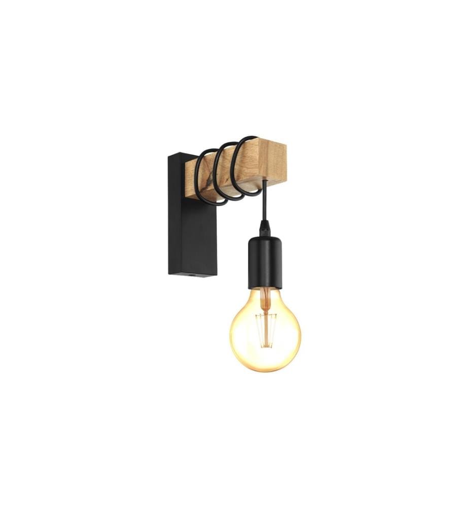 EGLO - Leuchten Lampe murale TOWNSHEND 1x E27 Noir