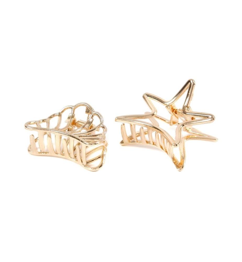 CREATIV COMPANY - Pince crabe 6 cm, 2 pièces, or