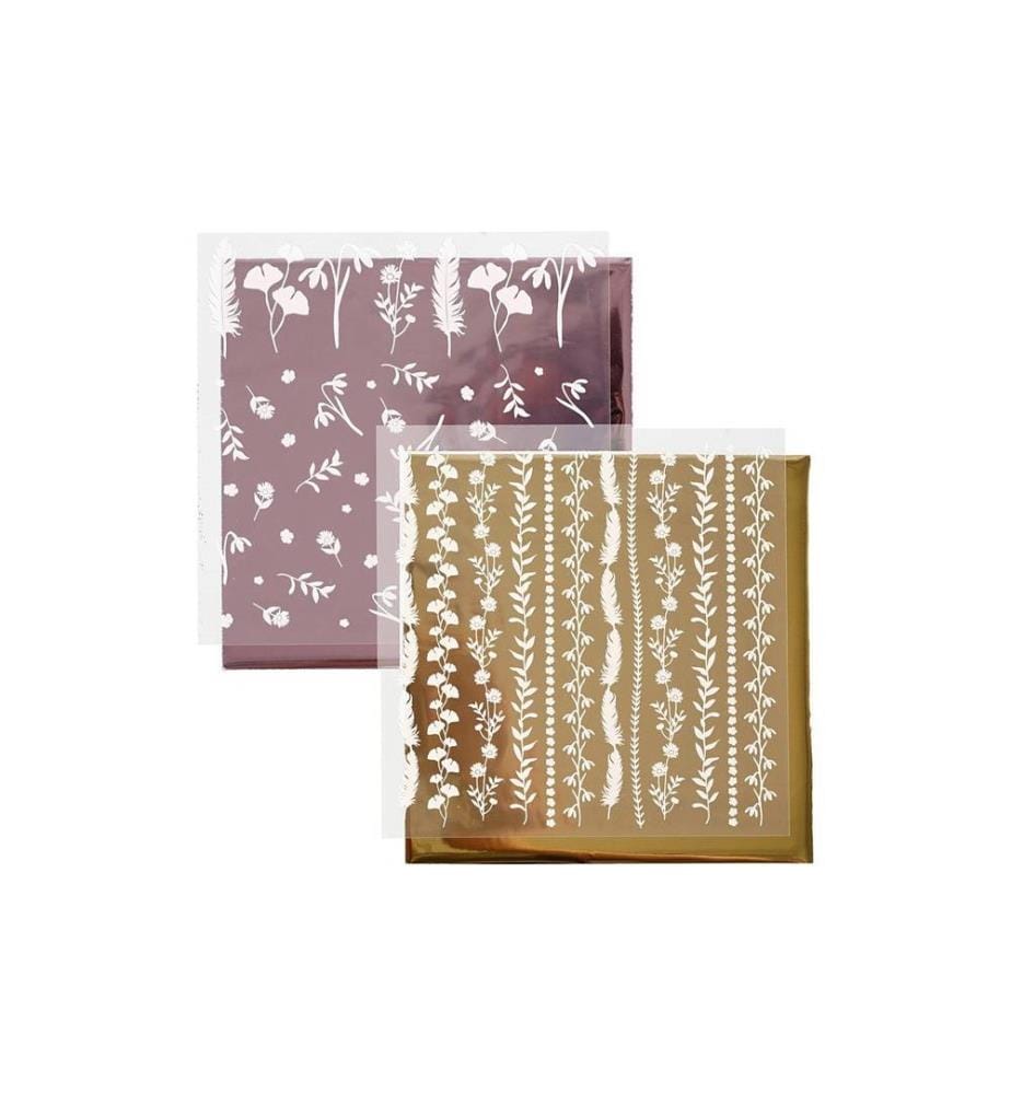 CREATIV COMPANY - Film Feuille de transfert 15 x 15 cm, 2 Pièce/s, Bordeaux/Doré