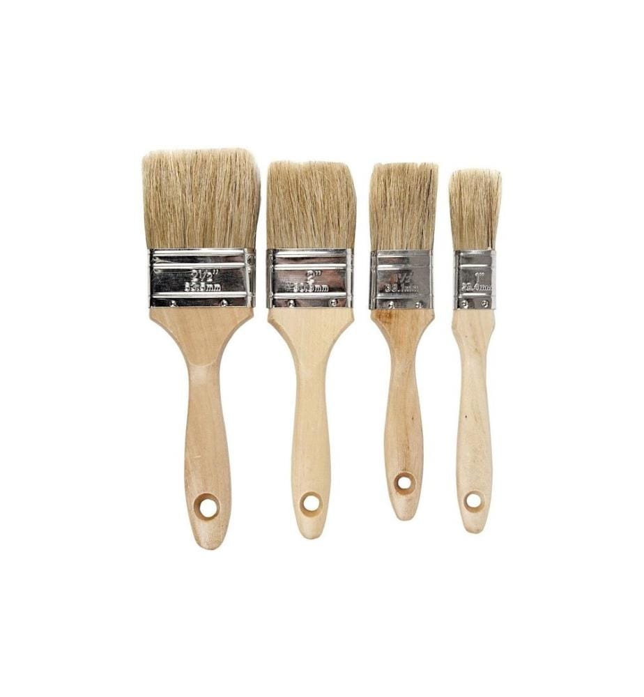 CREATIV COMPANY - Brosse à poils Pinceau à peinture plat 4 Pièce/s