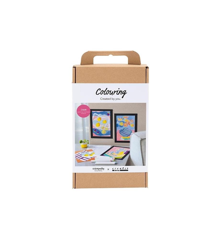 CREATIV COMPANY - Peinture pour bricolage Peinture par numéros avec marqueur 4 pièces