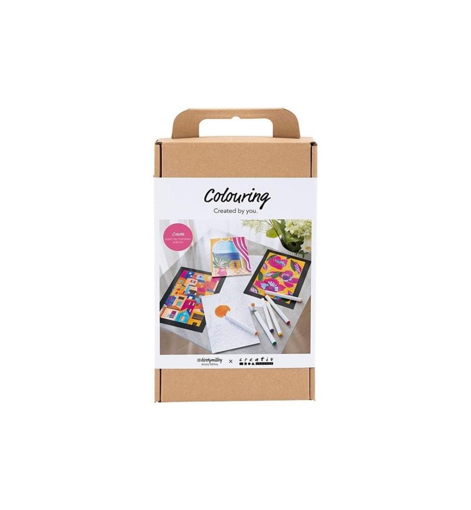 CREATIV COMPANY - Peinture pour bricolage Peinture par numéros avec marqueur 4 pièces