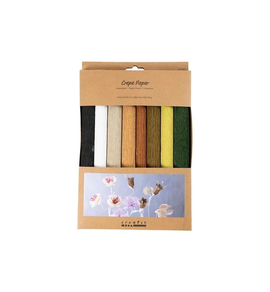 CREATIV COMPANY - Papier crêpe 8 rouleaux de 25 x 60 cm