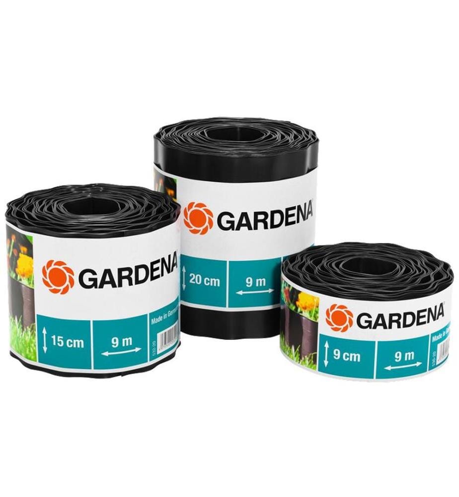 GARDENA - Bordure pour jardin rouleau de 9 cm de haut, 9 m de long marron