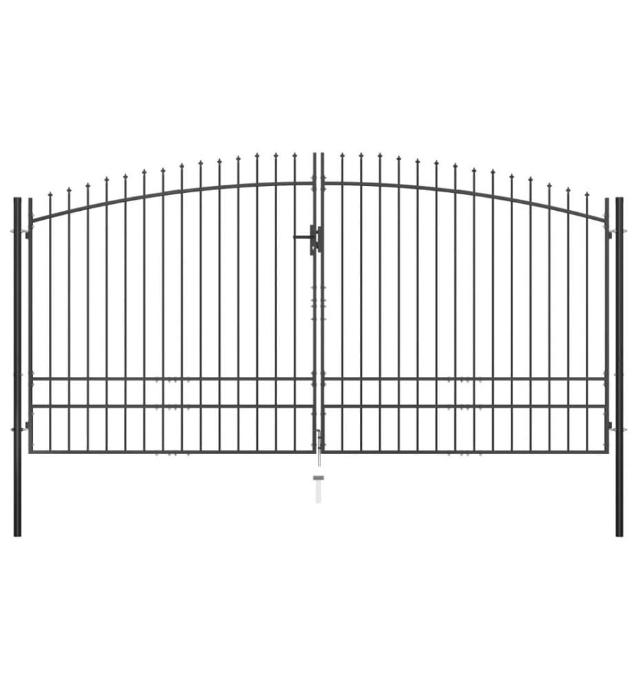 Double portail avec haut sous forme de lance 400 x 248 cm
