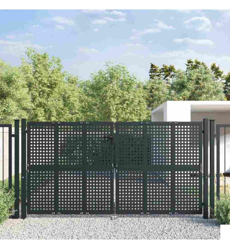 Portail de jardin anthracite 300 x 200 cm acier