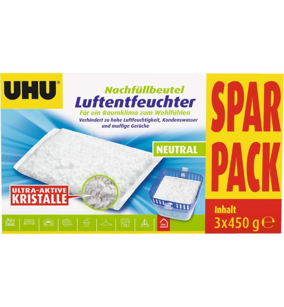 UHU - Recharge de déshumidificateur 3 x 450 g