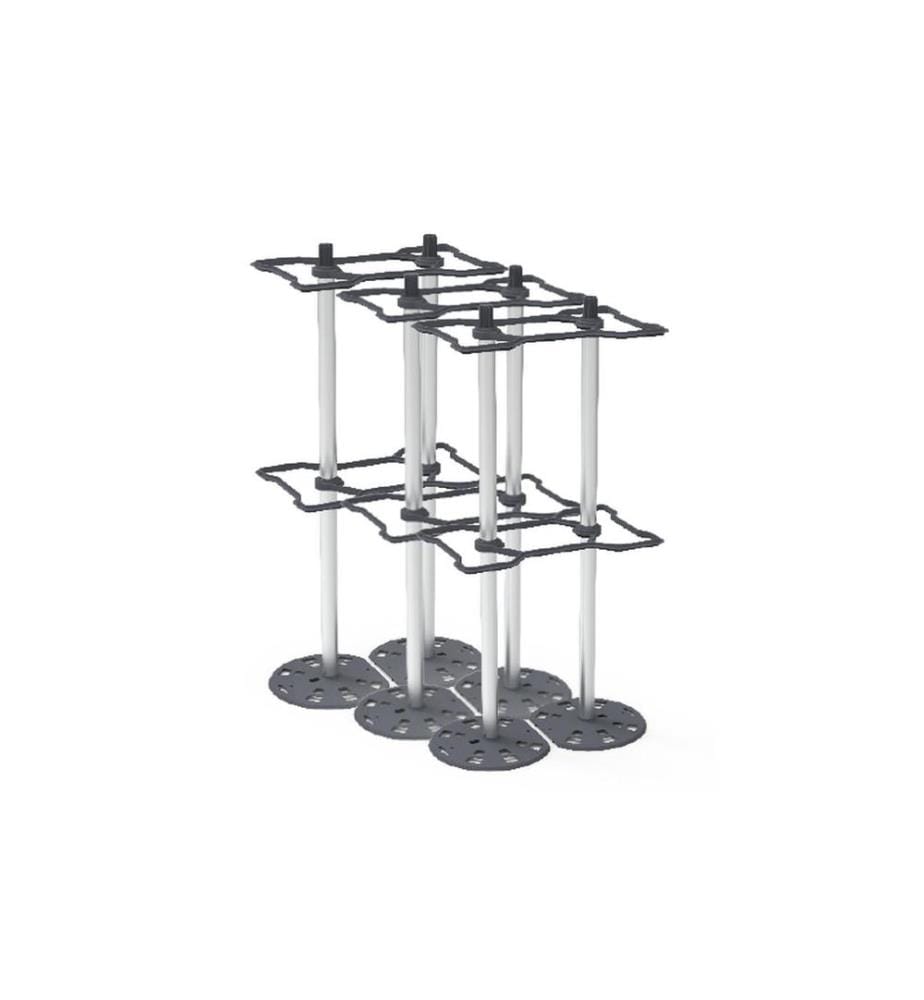 GUSTA GARDEN - CHILI BUDDY Treillis pour chilis & poivrons en kit de 3 pièces Argenté