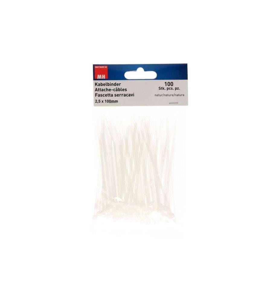 MAX HAURI - Serre-câble 100 pièces Nature 100 mm x 2.5 mm