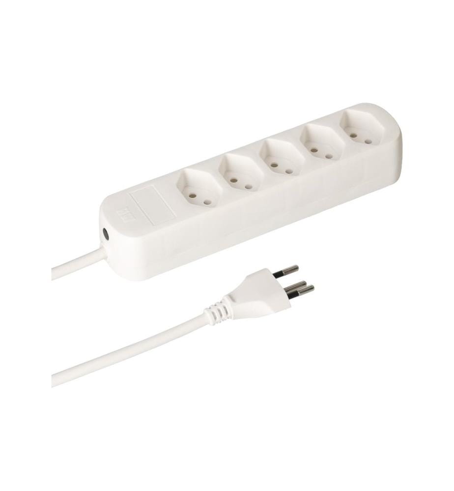 MAX HAURI - Bloc multiprises Basic-Line 5x T13 Blanc, 1.5 mètre