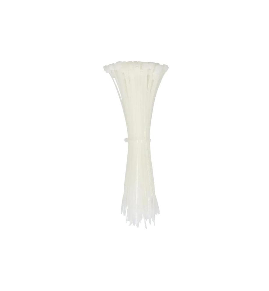 MAX HAURI - Serre-câble 100 pièces Blanc 200 mm x 4.5 mm