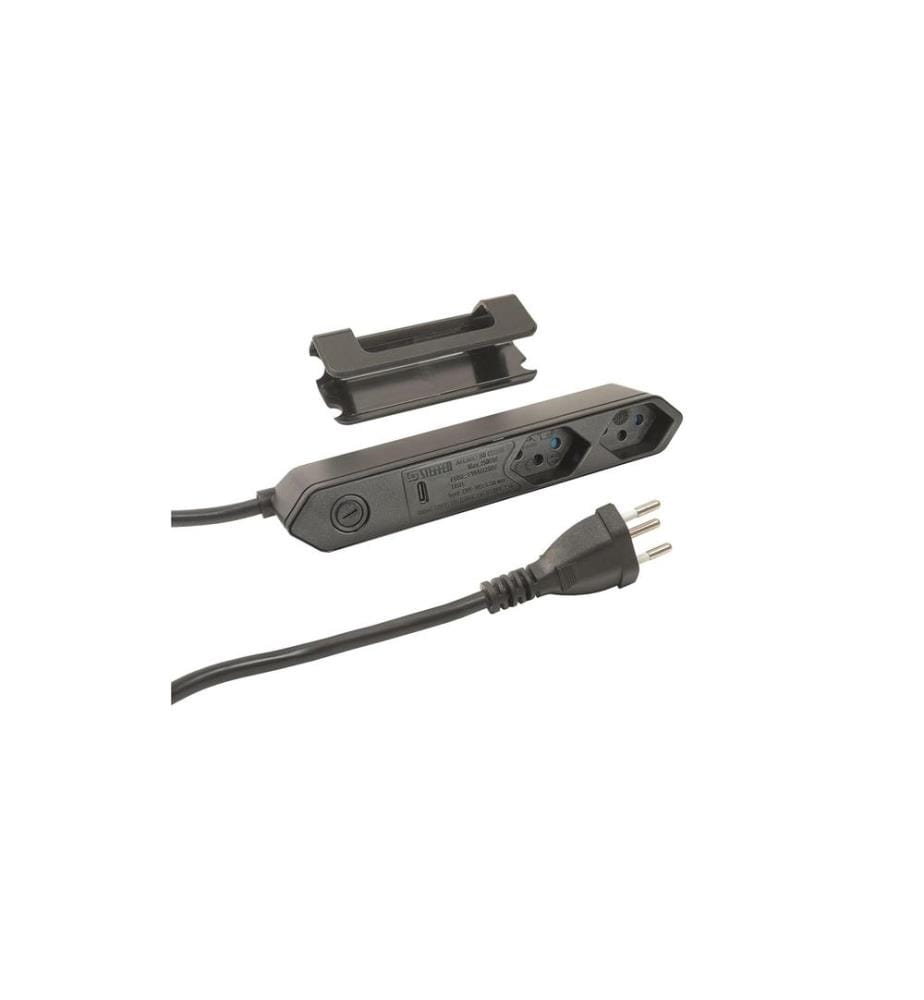 STEFFEN - Bloc multiprises STEBA IQ 2xT13 1xUSB-C PD 18W Noir