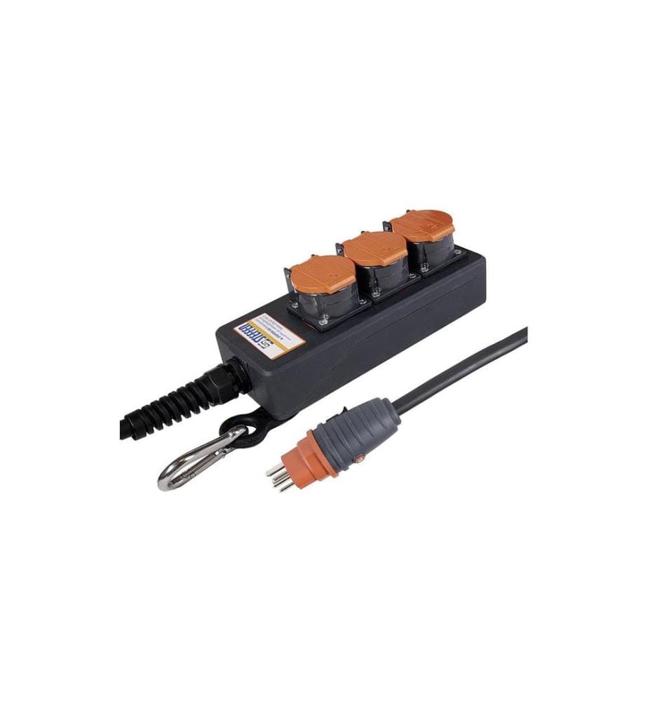 STEFFEN - Barrette de connecteurs industrielle Professional 3x T15 IP55, 3 m