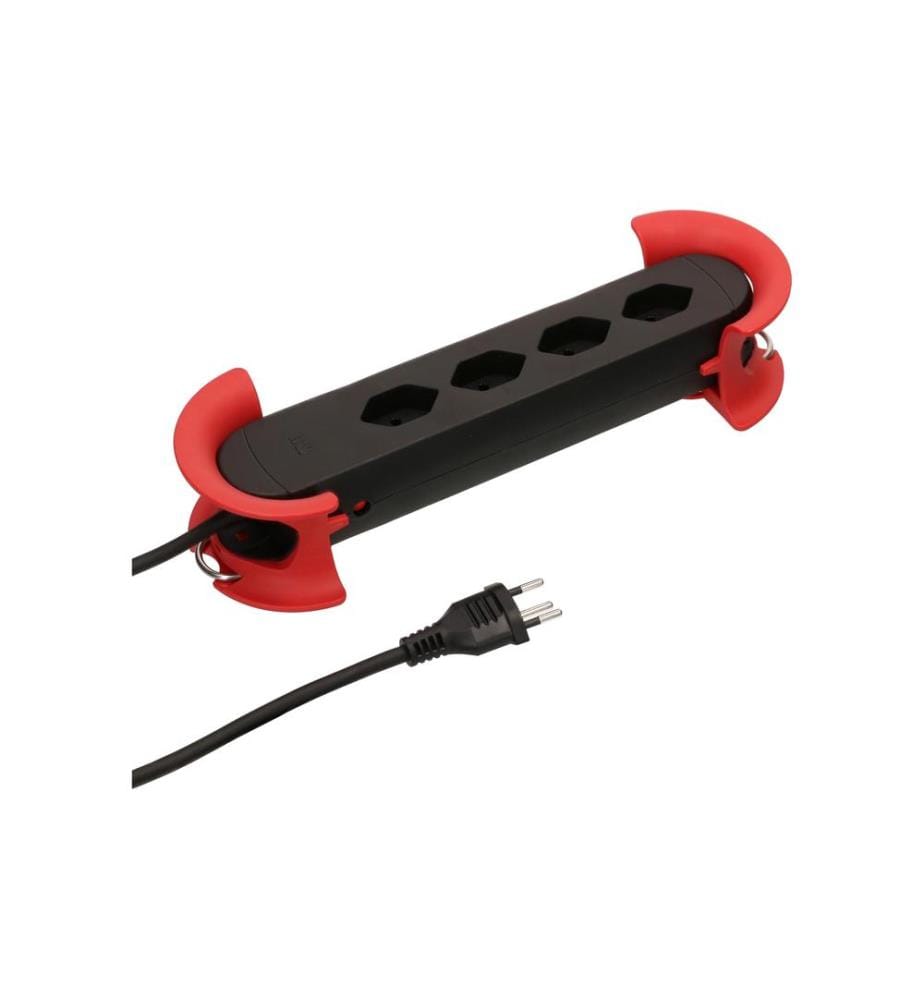 MAX HAURI - Bloc multiprises Construct Line 4x T13, rouge/noir