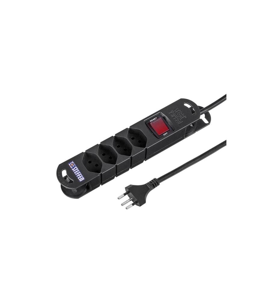 STEFFEN - Bloc multiprises TIDE 4 x T13 3m Noir