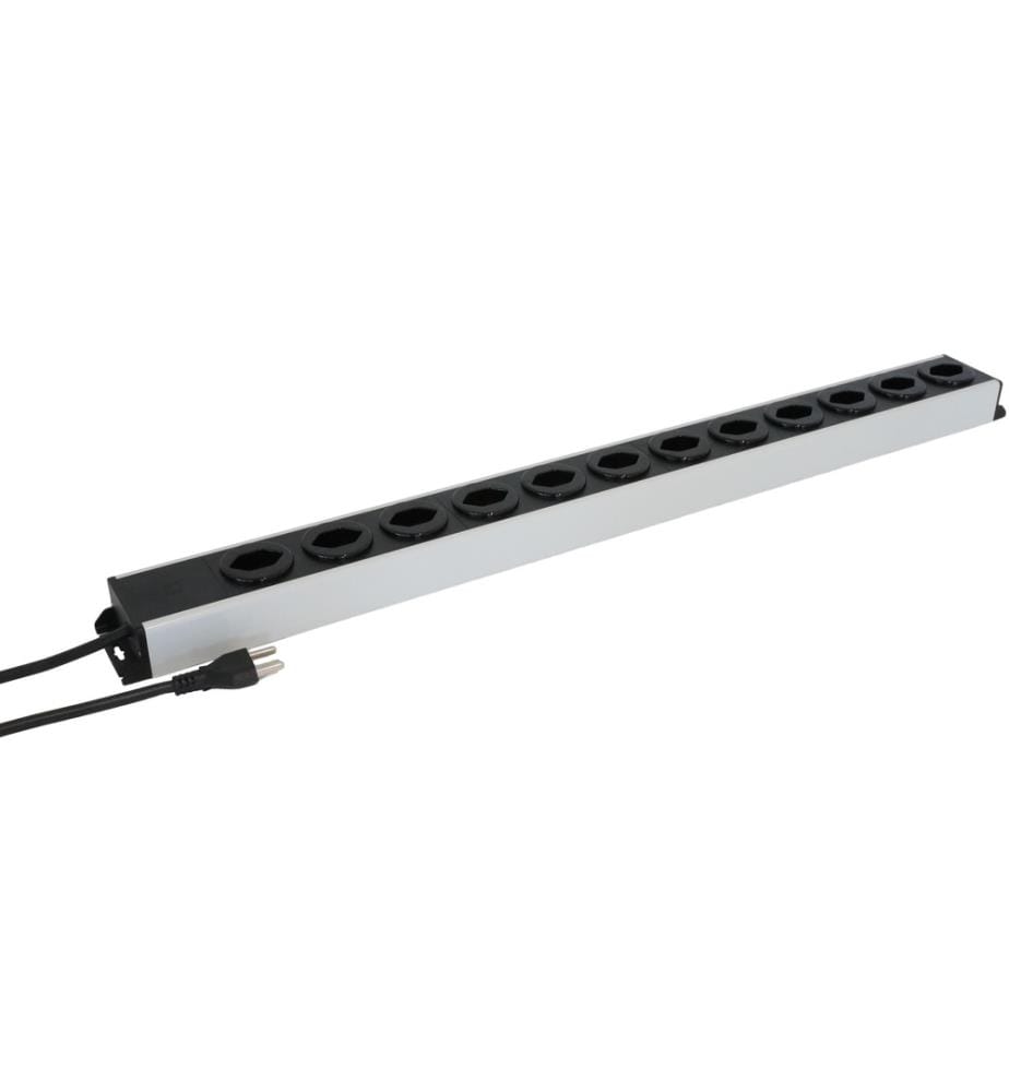 MAX HAURI - Bloc multiprises Power Line 12x Typ 23 1.5m - Gris / Noir