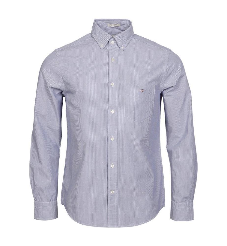 Chemise Regular Fit Dobby Dot Stripe - College Blue