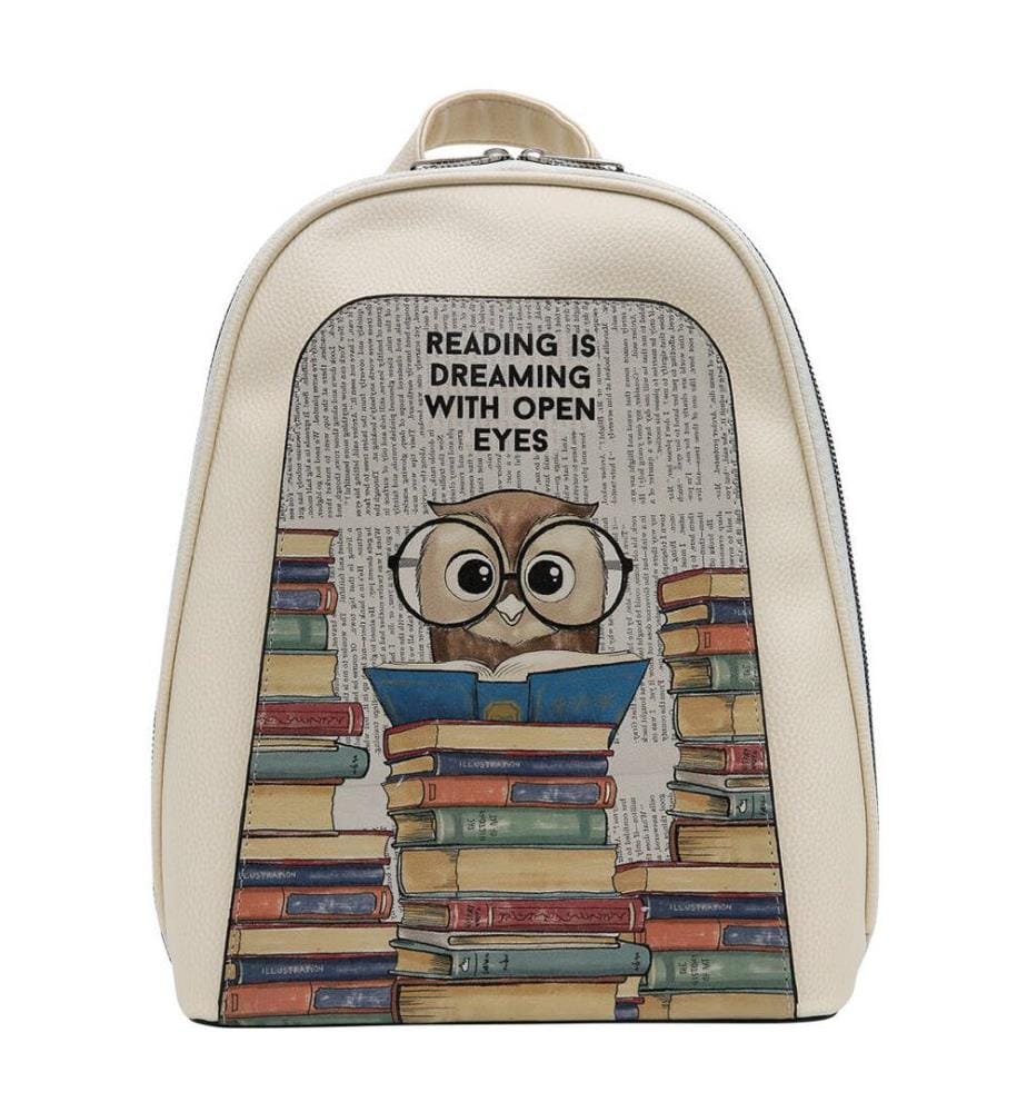 Sac à Dos Vegan The Wise Owl (Krem) Design - Multicolore