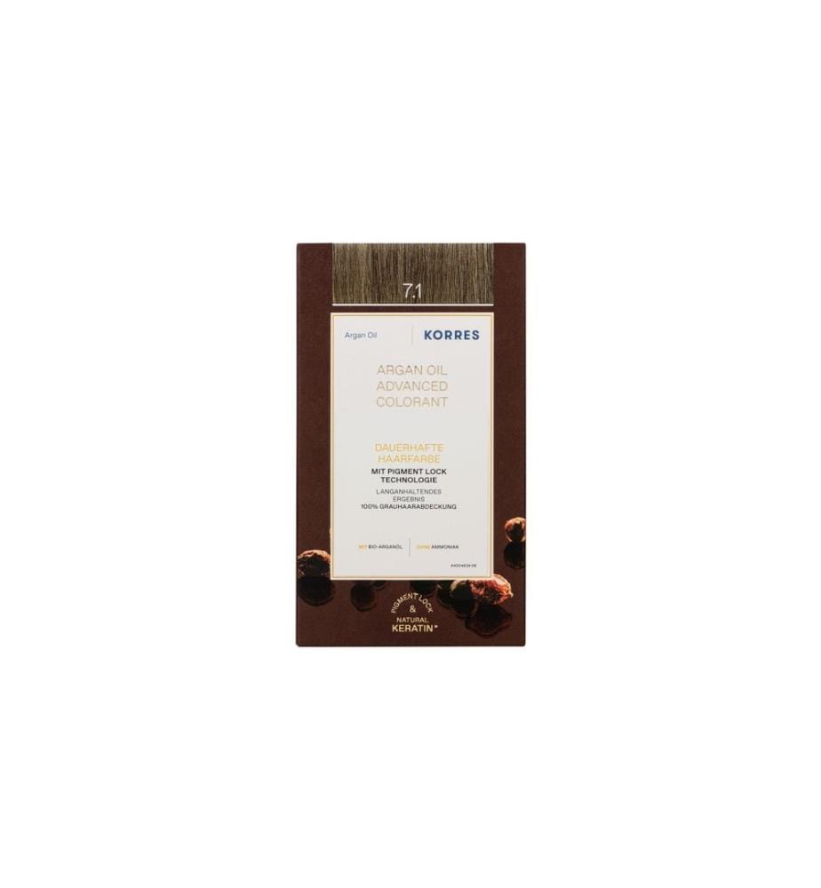 KORRES - Coloration permanente à l'huile d'argan 7.1 blond cendré 145 ml