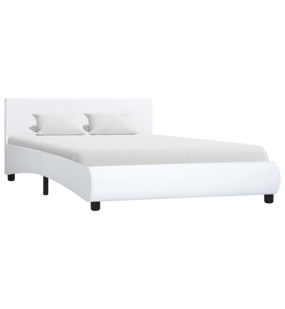 Cadre de lit Blanc Similicuir 140 x 200 cm