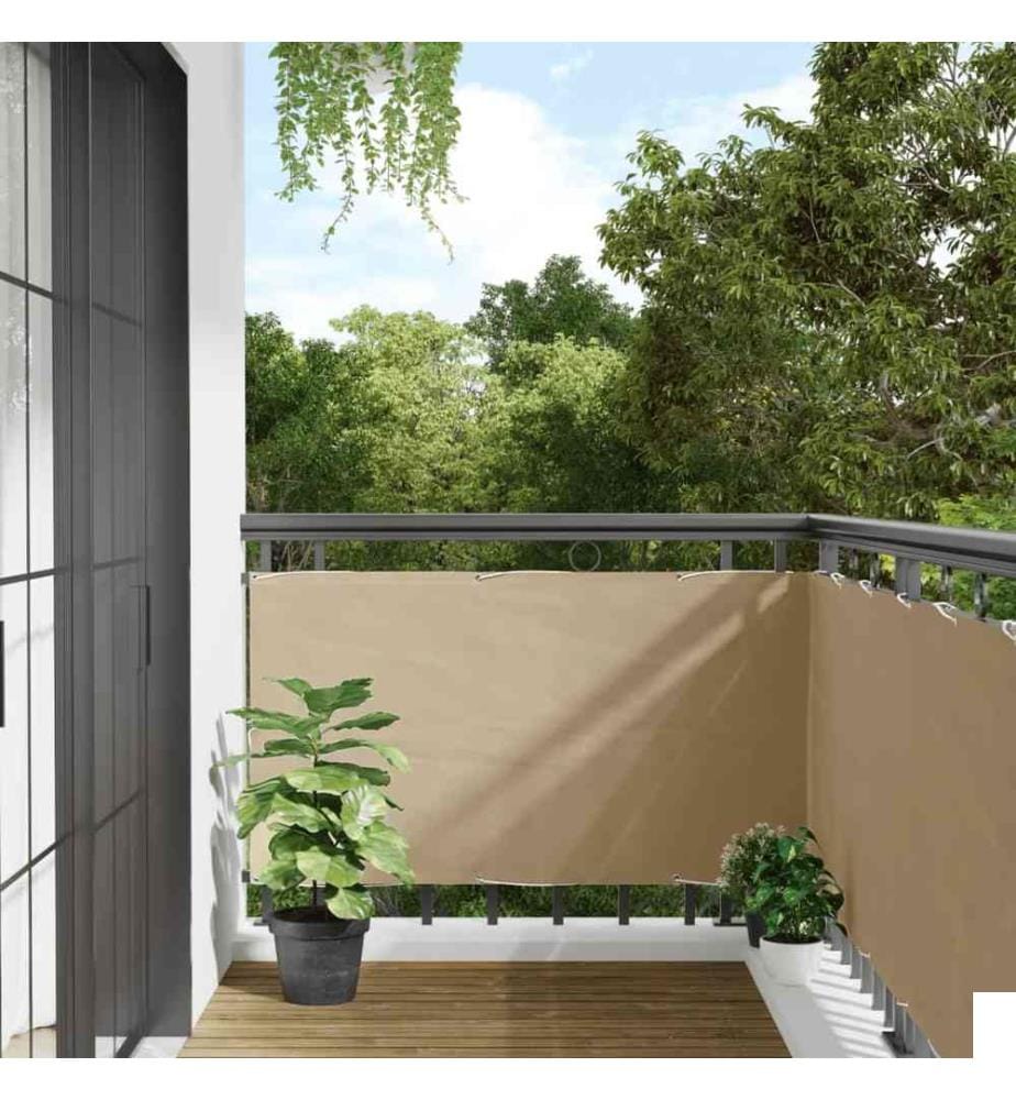 Écran de balcon Beige 75x500 cm Tissu Oxford