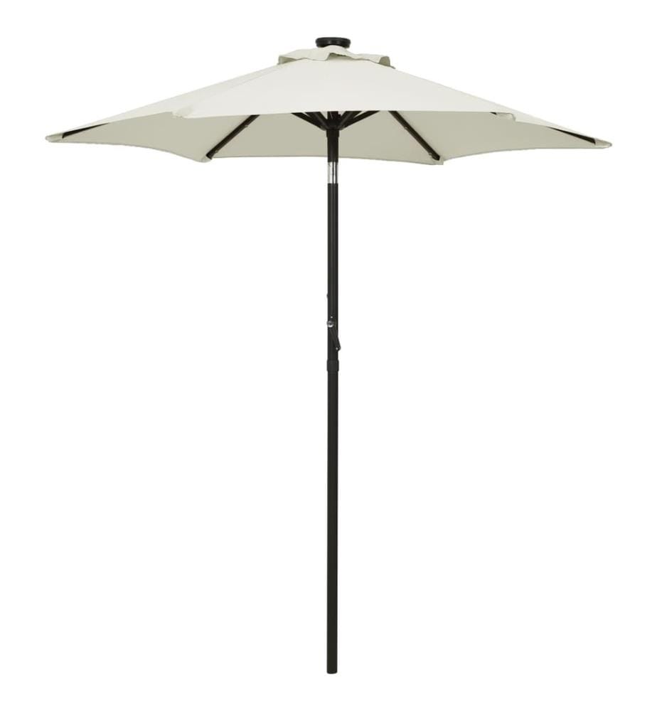 Parasol avec lumières LED Sable 200x211 cm Aluminium
