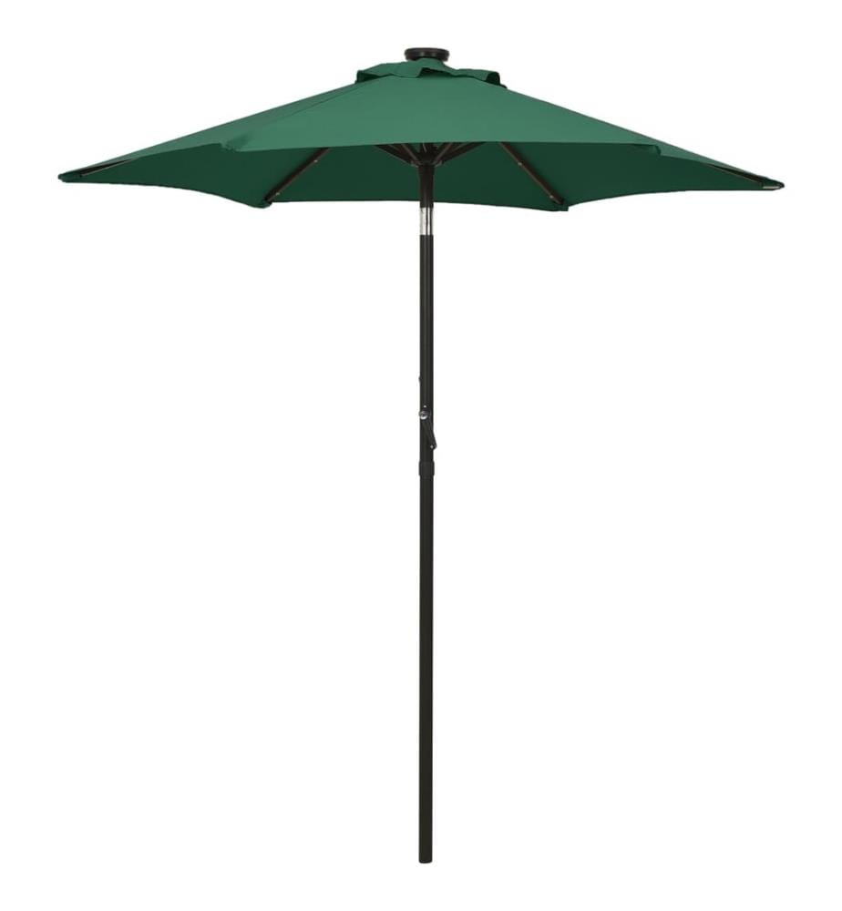 Parasol avec lumières LED Vert 200x211 cm Aluminium