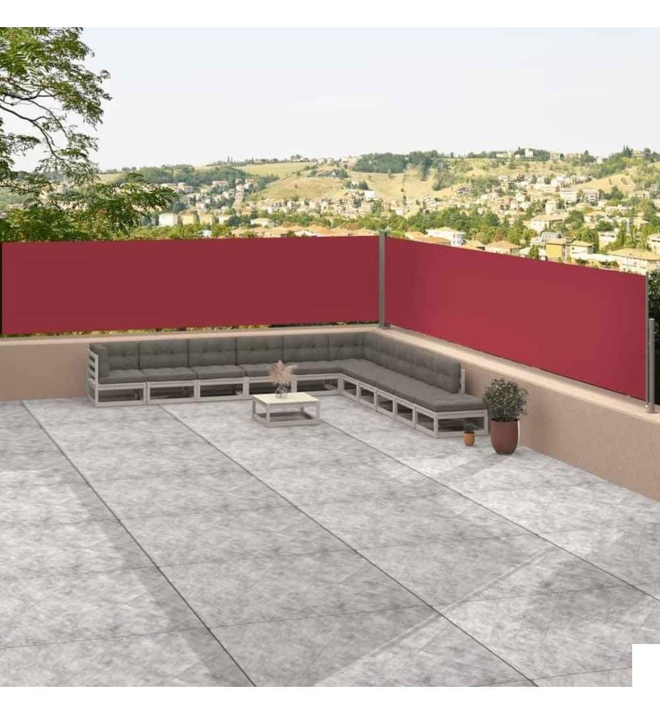 Auvent latéral rétractable Rouge 117x1200 cm
