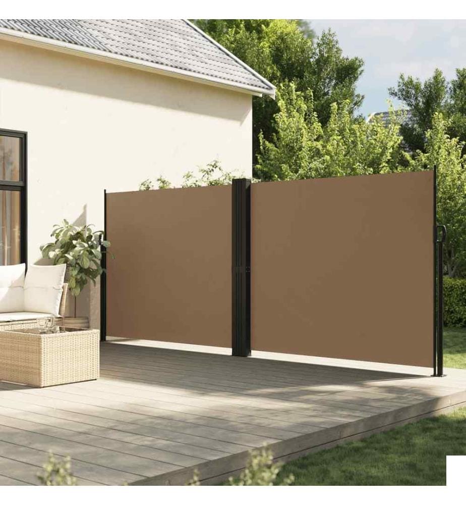 Auvent latéral rétractable taupe 160x1200 cm