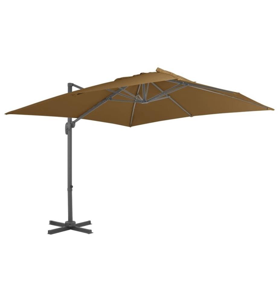 Parasol déporté avec mât en aluminium 300x300 cm taupe
