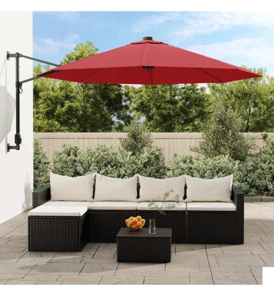 Parasol mural rouge vif 290 cm