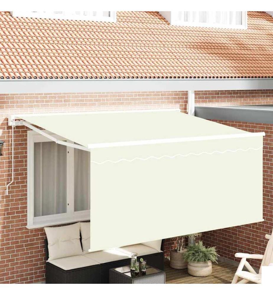 Auvent Rétractable Crème 300 x 200 cm Polyester et Aluminium