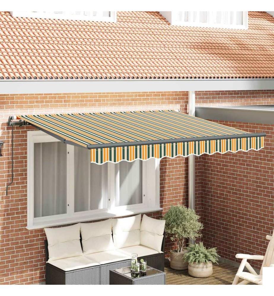 Auvent Rétractable Vert 300 x 200 cm tissu