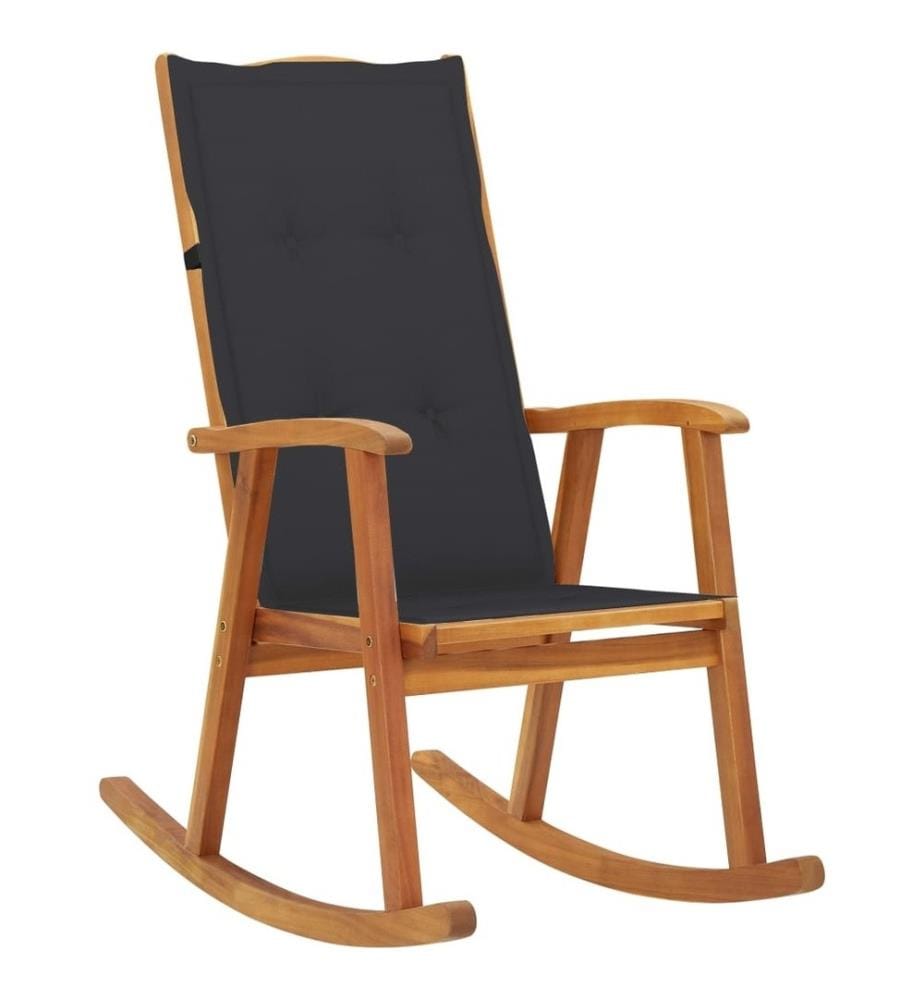 Chaise à bascule avec coussins Bois d'acacia massif