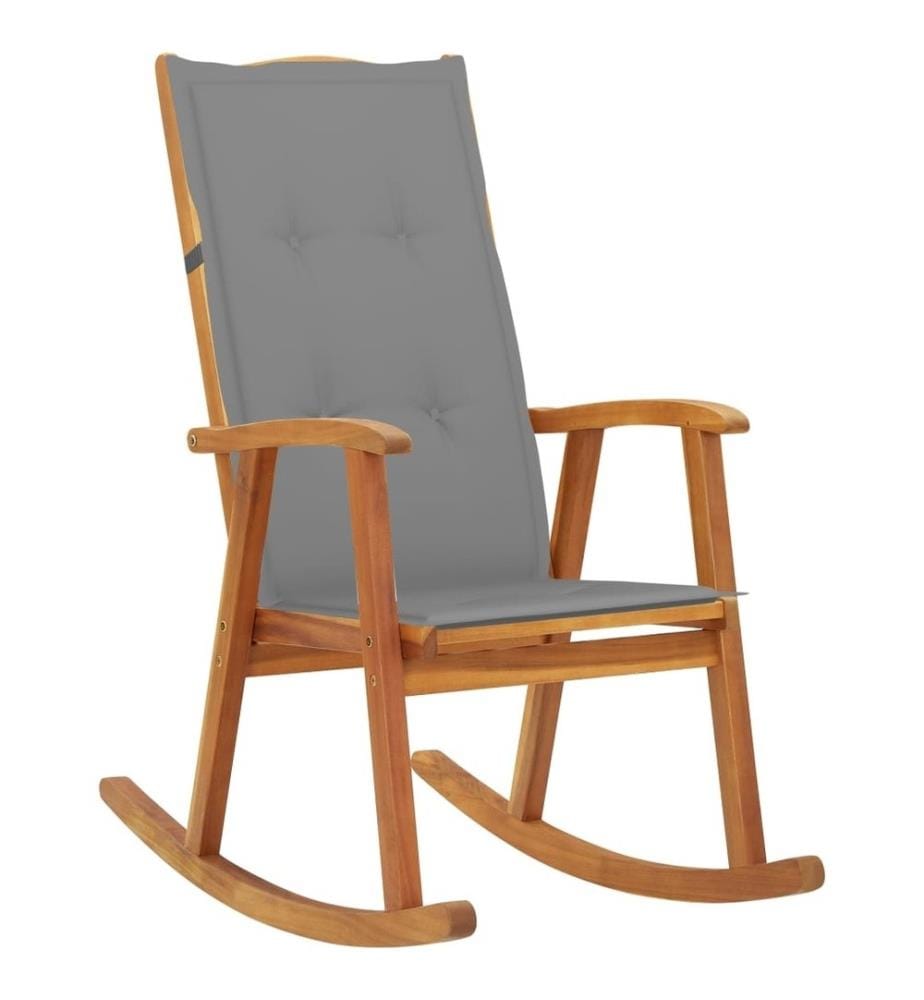Chaise à bascule avec coussins Bois d'acacia massif