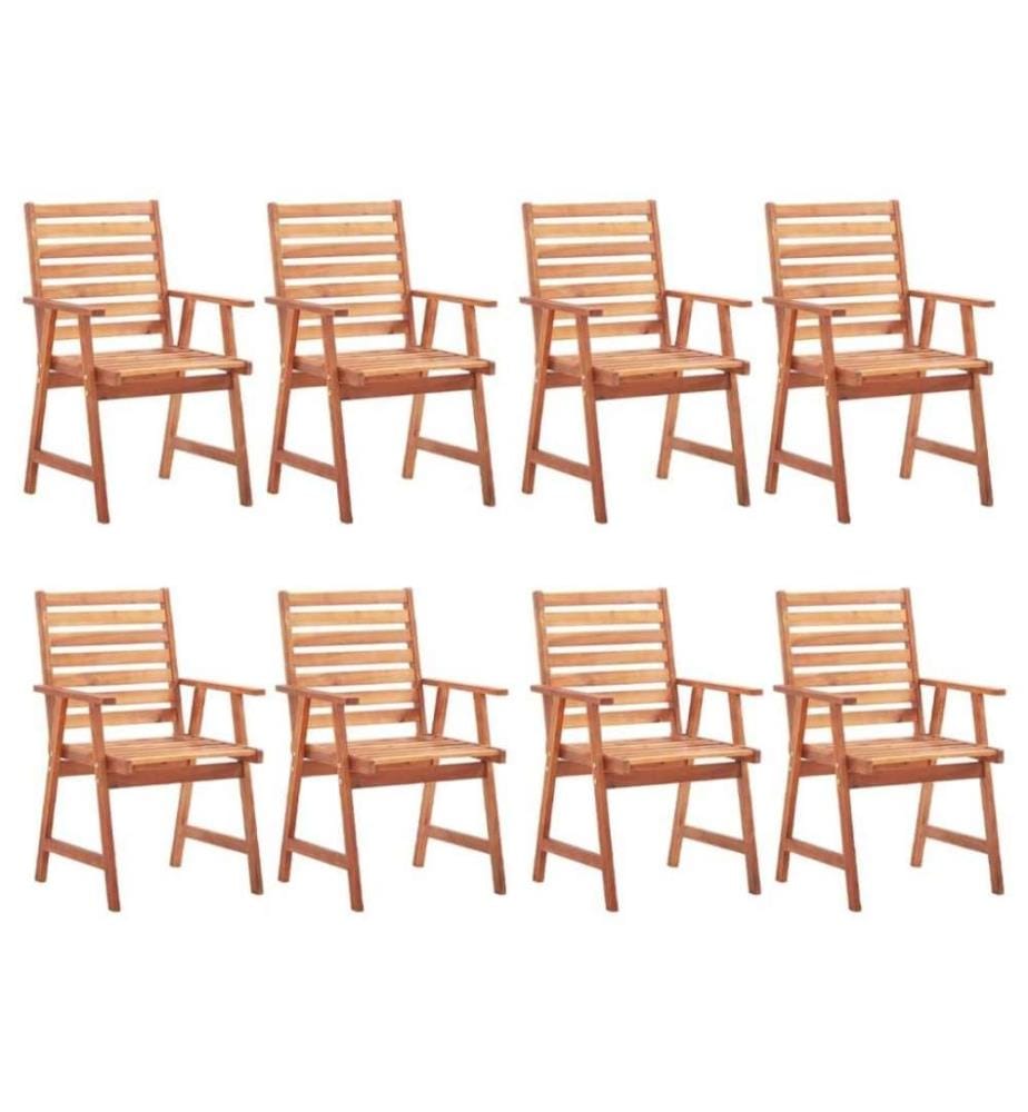 Chaises de salle à manger d'extérieur 8pcs Bois d'acacia massif
