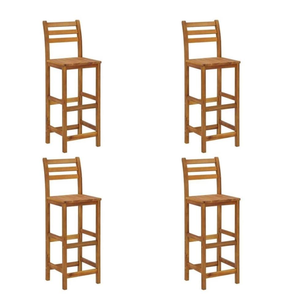 Tabourets de bar lot de 4 bois d'acacia solide