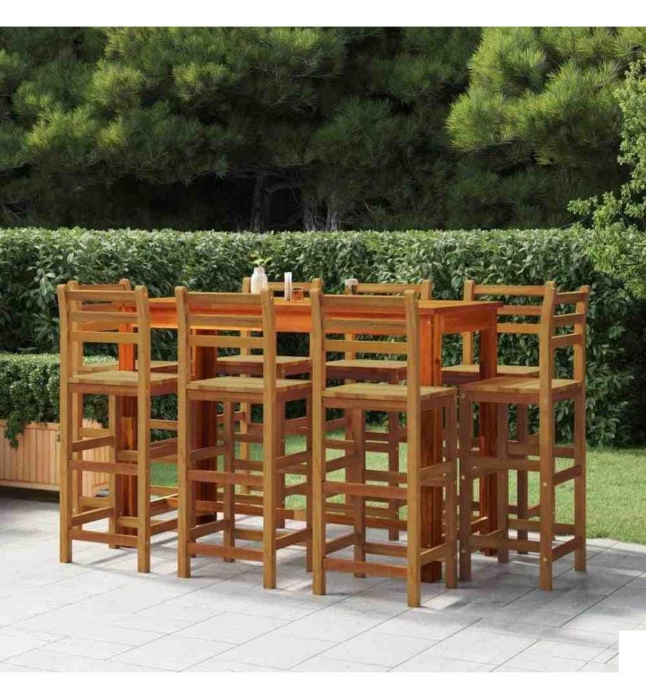 Tabourets de bar lot de 8 bois massif d'acacia