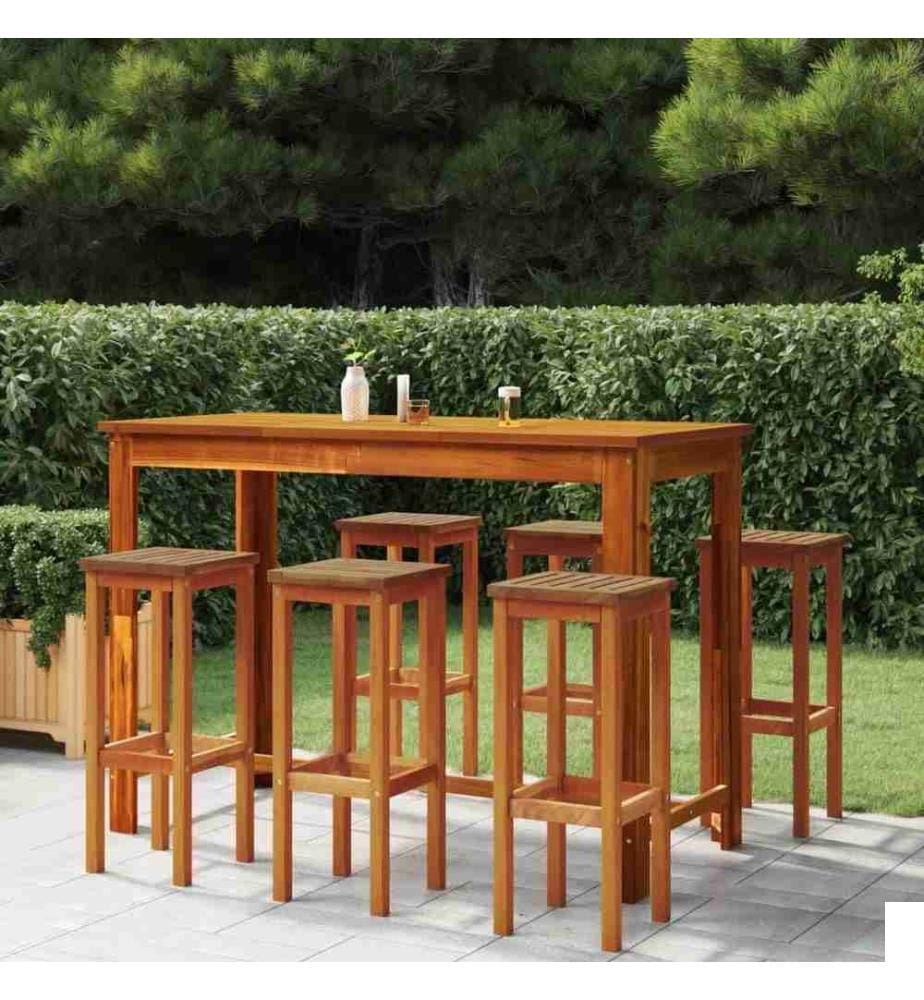 Tabourets de bar lot de 6 bois massif d'acacia