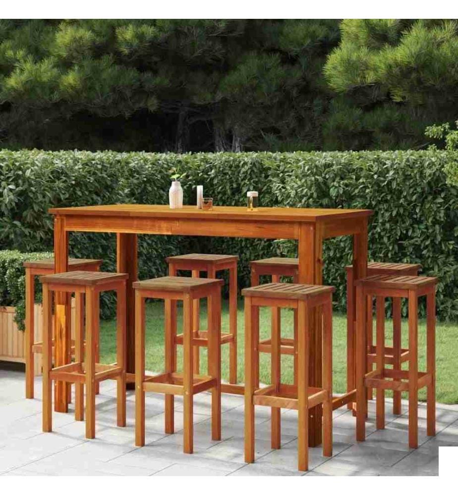 Tabourets de bar lot de 8 bois massif d'acacia