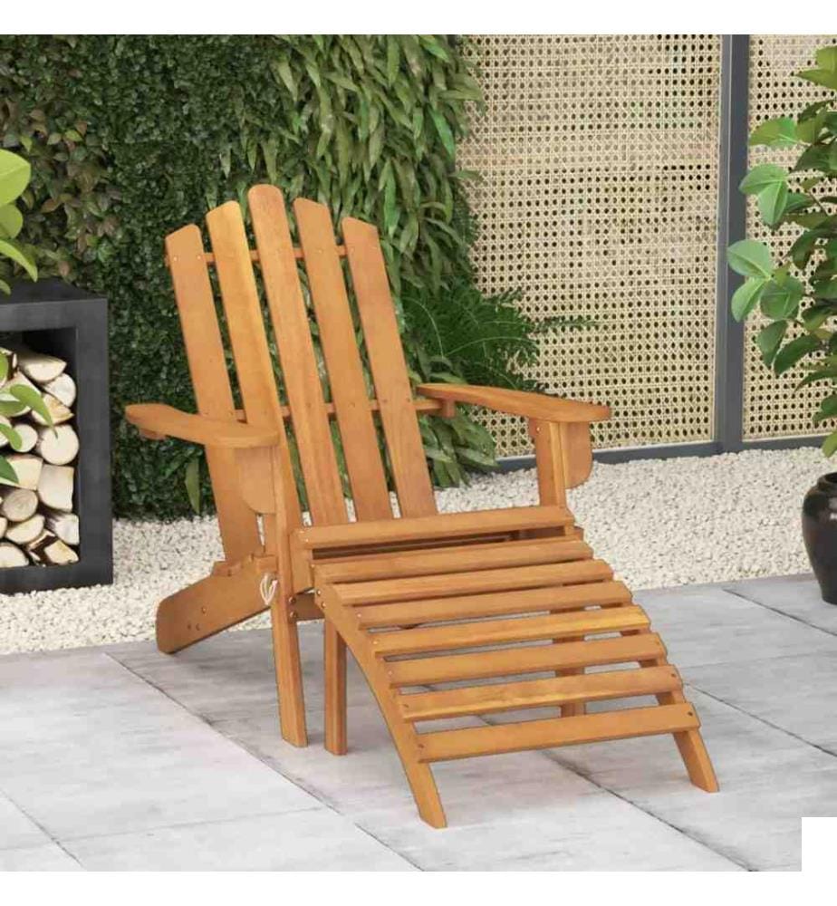Chaise de jardin Adirondack et repose-pied Bois d'acacia massif