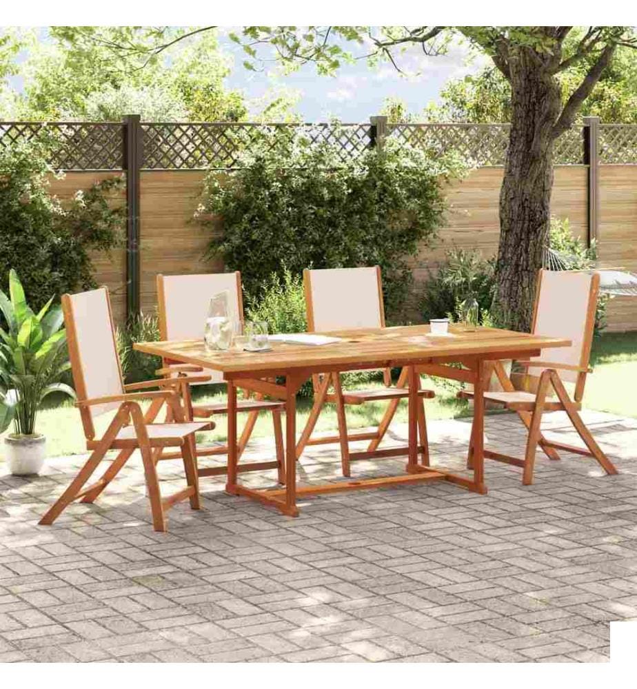 Chaises pliables de jardin lot de 4 bois d'acacia et textilène